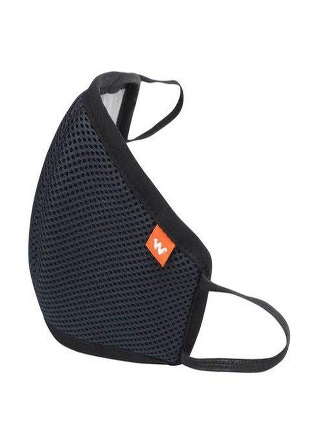 وايلد كرافت عبوة من 5 أقنعة Wildcraft سوداء قابلة لإعادة الاستخدام من نوع Hypashield، مكونة من 6 طبقات، مضادة للتلوث، مناسبة للأطفال - مقاس صغير - Image 2